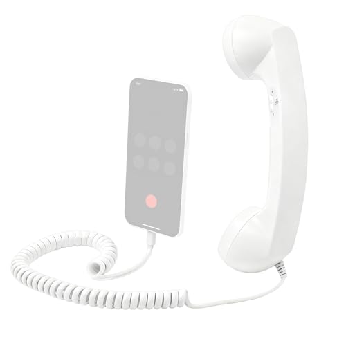Qizeroty Combiné Téléphone Portable Rétro Et Combiné USB/Jack, Combinés Téléphonique Rétro, Récepteur Téléphonique Rétros De Remplacement,...