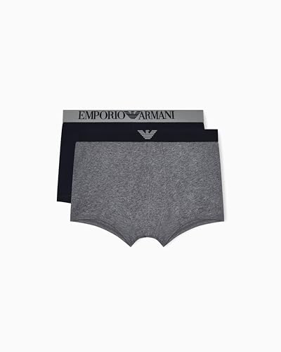 Emporio Armani Calzoncillos para Hombre, Gris Mel/Azul Armani, S