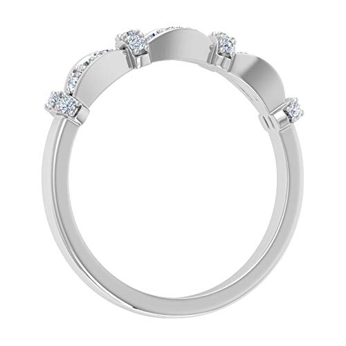 1/5 Carat Round Diamond Wedding Band Ring in 10K Gold (SI1-SI2 Clarity)2