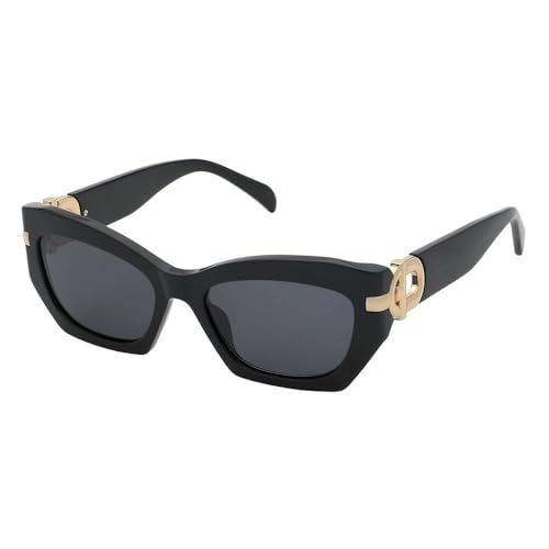Lunettes de soleil TOUS d'un noir brillant raffiné et acétate de haute qualité