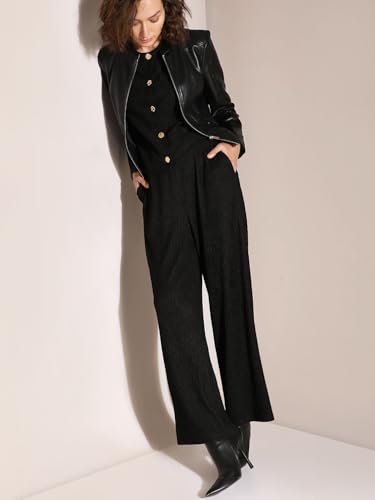Image of VERO Moda Women High Rise Straight Fit Pleated Culottes Slip-On Trousers