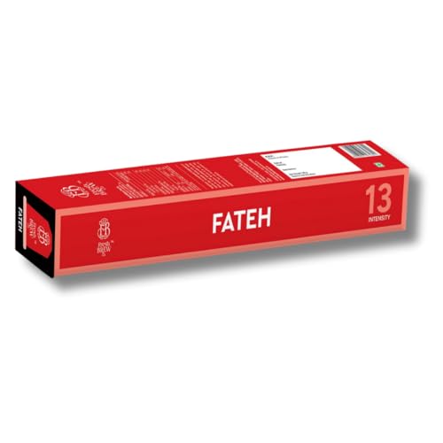 Image of Fresh Brew Co. Fateh Dark Roast Coffee | Intensity 13 | Nespresso Compatible Capsules | Bold & Strong Espresso | Blend of Arabica & Robusta | 10 Aluminium Capsules Per Pack (Pack of 3)