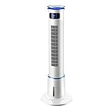 【Fan Ventilador de torre ajustable】: alargue la salida de aire de 49,5 cm, suministro de aire de gran angular de 80 °, cabezal de agitación izquierdo y derecho, ajuste de la 3a velocidad de la velocidad del viento, viento natural, viento estándar, viento para dormir, 3 modos para elegir, conveniente para su vida.