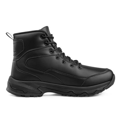 Image of Non Slip Work Boots for Men Slip Resistant Shoes for Chef Kitchen Restaurant Food Service Working Waterproof Ankle Boot Cotton-Padded Outdoor Walking Sneakers