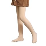 Century Star Fleece Lined Tights for Girls Winter Thermal Warm Leggings Opaque Thick Pantyhose Ballet Dance Toddler Stockings Nude 6-9 Years