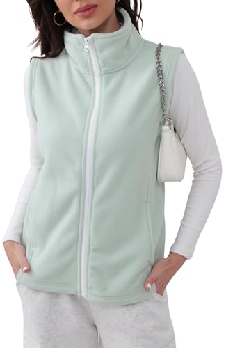 Gilet chaud femmes léger veste sport sans manches zippée avec poches