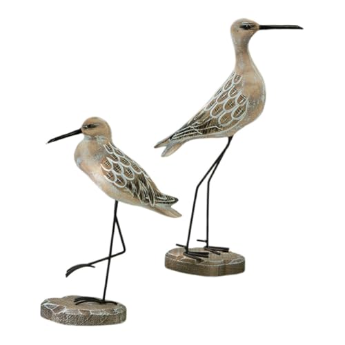 ULTECHNOVO 2 Piezas Figuras de de Madera Vintage Decoración Artesanal con Diseño Simbólico de Ornamentos Náuticos para Escritorio y Estantería Adorno Costero