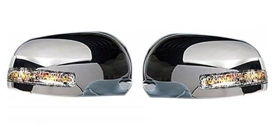 Car Rear View Side Mirror Chrome Cover Left and Right Car Side Blinking Indicator Mirror Chrome Cover Set of 2 Compatible With (INNOVA)-image-19