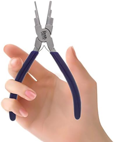 The Beadsmith Wire Bending Pliers - Consistently Make up to 6 Size Loops & Jump Rings, 2-9mm - 5.75" Long (160mm) - Polished Steel Head, Comfort Grip Handle, Tool for Jewelry Making