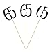 Black Glitter 65th Birthday Centerpiece Sticks, 12-Pack Number 65 Table Topper Anniversary Party Decorations