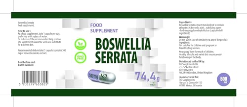 Weihrauch-Kapseln Hepatica Boswellia Serrata 10:1 Extrakt
