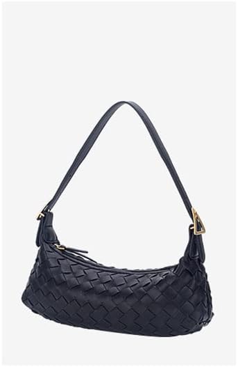 Women's elegant vintage woven bag crescent bag, can be slanted across/can be one shoulder
