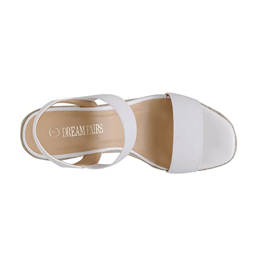 Image of DREAM PAIRS Womens Open Toe Espadrilles Dressy Platform Sandals Slip on Elastic Ankle Strap Wedges Sandals