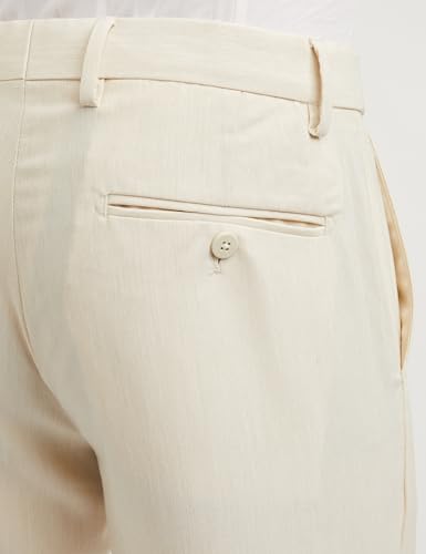 Image of Peter England Men's Slim Fit Mid Rise Solid Formal Trouser