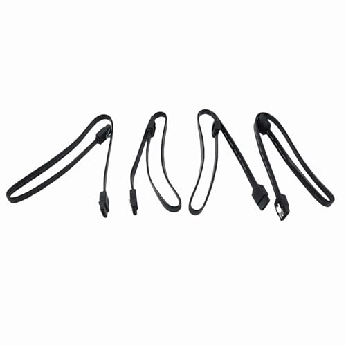 KUOXAN 4 cables SATA, cables a placa base, compatible con Satas Hdd, controlador de CD, grabador de CD (negro)
