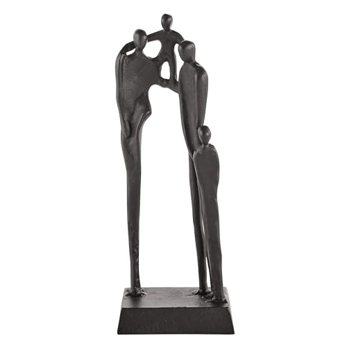 Escultura Abstracta Familia de Cuatro Hierro Fundido Marrón