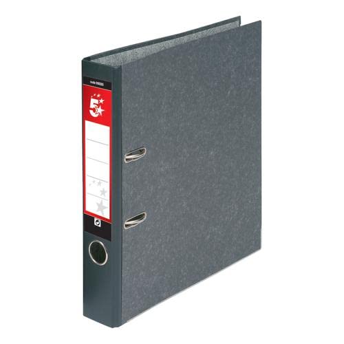 5 Star Office Mini Lever Arch File 50mm Spine Foolscap Cloudy Grey [Pack 10] + Free finchley Refill Pen (3)