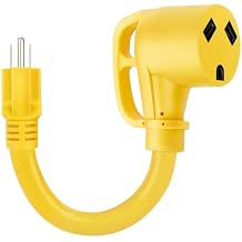 Kohree 30 Amp to 110V Adapter RV Plug, 15A Male to 30A Female RV Power Adapter, NEMA 5-15P to TT-30R Heavy Duty Dogbone Electrical Adapter Cord, 12 Inch for RV Trailer Charging