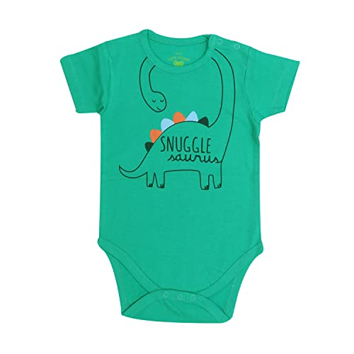 Image of YUV Baby Boy's and Girl's Pack of 5 Multi-Coloured Half Sleeve 100% Cotton Printed Onesie /Romper - 0 to 12 Months