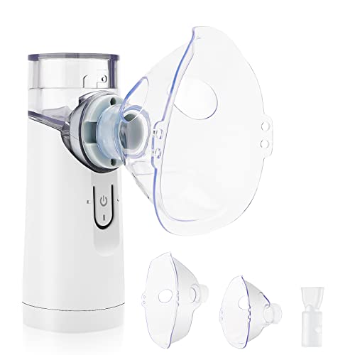 Inhalationsgerät Tragbar Set, Geräuscharmes Inhalator mit Mundstück, Selbstreinigungsfunktion, Wirksame Behandlung von Atemwegserkrankungen, Inhalator Vernebler für Kinder und Erwachsene Cover