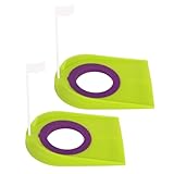 Golf Putting Cup – 2 Piece Set, Practice Aid, Training Hole with Flag | Indoor Outdoor Use, Home Patio Lawn Setup, Miniature Target Base, Stable Alignment Platforms for Golf Putting Practice