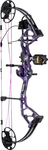 Bear Archery Royale Ready to Hunt Compound Bow Archery Set with Archery Accessories for Adults and Youths, 12”- 27” Draw Length, 5-50 Lbs Draw Weight, Up to 290 FPS
