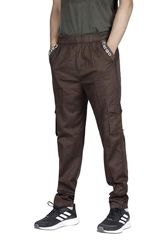 Image of KARTAVYA Cotton Cargo Track Pant for Men, Men's Regular Fit Track Pants Lower with Multi-Pockets & Side Pockets, Regular Fit for Men Track, Pajama for Men