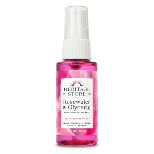 Heritage - Agua de rosa y niebla hidratante con glicerina - 2 oz líquido