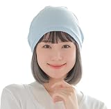 [アクアドール] 帽子 医療用 ケア帽子 コットン100％ ルーズ編み ニット レディース メンズ 女性 就寝用 外出用 綿 SK.サックス mdh023SK