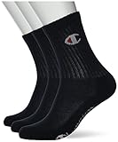 Champion Unisex Core 3PP Crew Füßlinge, Schwarz, 39-42 (3er Pack)
