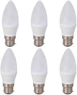 BAOMING C37 Dimmable LED Candle Bulb B22 Bayonet Cap 5W ( 40W Equal ) , 2700K Warm Glow, Milky PC Cover , Pack of 6