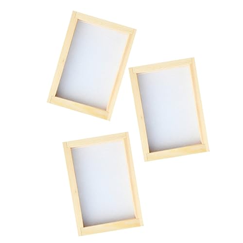 Beatifufu Papermaking Screen Kit 3pcs Papermaking Tools Wooden Frame Mould Deckle Ideal for Boys and Projects