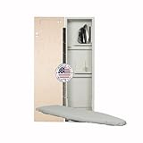Iron-A-Way Built-In Ironing Center with 42 Inch Swiveling Ironing Board, Hot Iron Storage and Flat Maple Veneer Door-ANE42WDU