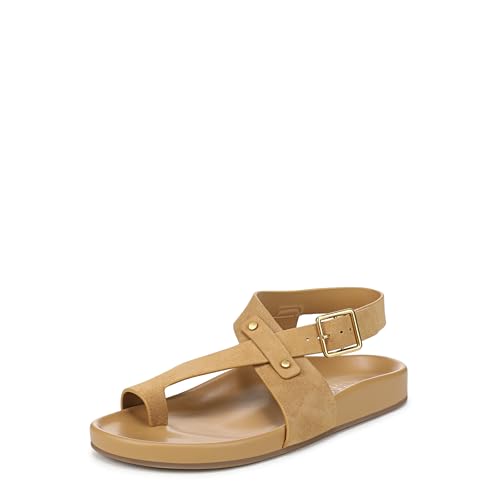 Franco Sarto Women's Blair Sandal Biscotti Brown Faux Suede 10 M