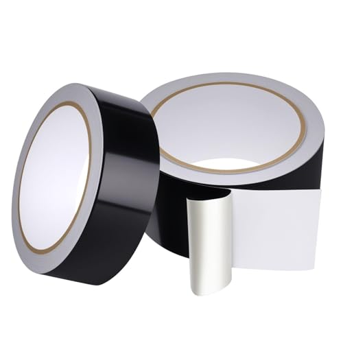 OAAO 2 Rollos De Cinta De Papel De Aluminio Negro, Impermeable, Ignífugo Y Resistente A Altas Temperaturas, Aislamiento Térmico De Tuberías De Metal, Engrosado Y Sellado.
