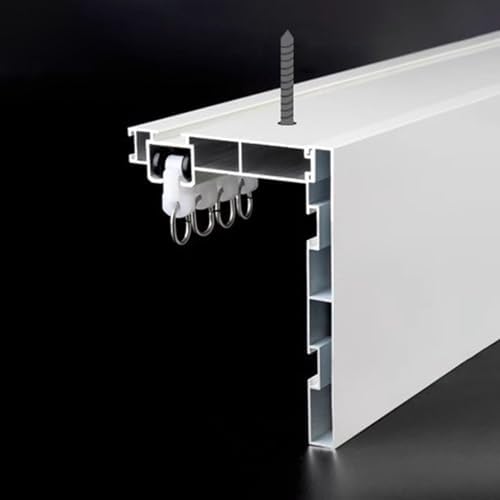 3-in-1 Adjustable 3.3-26.2 Ft Curtain Rail System - Ceiling/Wall Mount Valance & Pelmet Box for RV, Gazebo, Patio & Bay Window (4.4m/14.4ft)