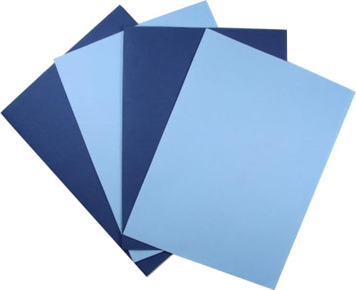Image of KCS 4 /6 pc of 12 inch x 18 inch(30cmx45cm) 16 Count Cotton Aida Cloth Cross Stitch Fabric (4 pc, Light Blue+Jeans Blue)