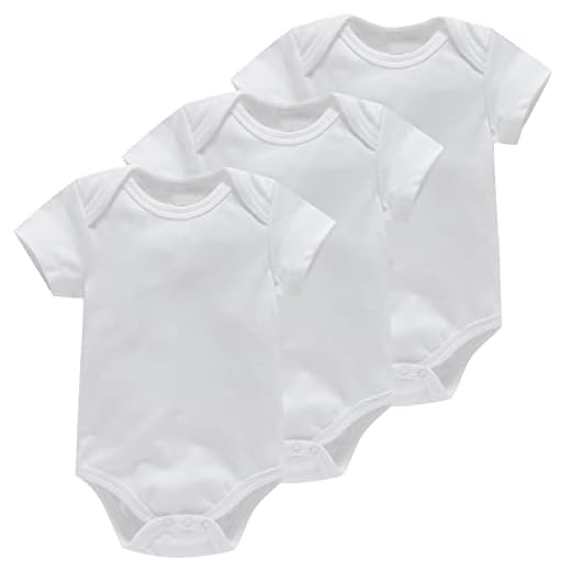 Bestele Bebé Bodies, Short-Sleeve Bodysuit para Niños Niñas,Bebé Corta Body Mameluco Manga Corta Ropa de Verano Primavera Otoño Algodón Pelele (3 * Blanco liso, 0-3 Meses)