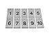 OriginDesigned - Llaveros, numerados del 1 al 10, números rectangulares plateados, personalizable