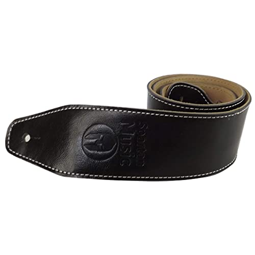 Cuir noir sangle de guitare réglable - Les Beatles, Paul McCartney, John Lennon, RIngo Starr, George Harrison Cuir noir sangle de guitare réglable – Image 4