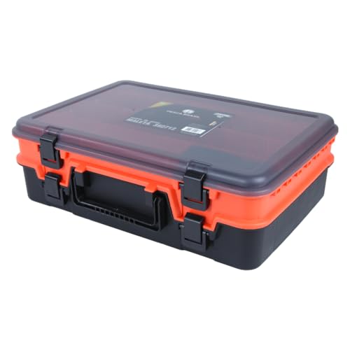 Pesca Brasil, Maleta de Pesca 392712 Para Acessórios Compartimento Duplo com Divisórias e Trava Fáci