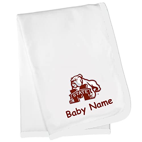 Future Tailgater Mississippi State Bulldogs Officially Licensed Personalized Baby Receiving Blanket - White