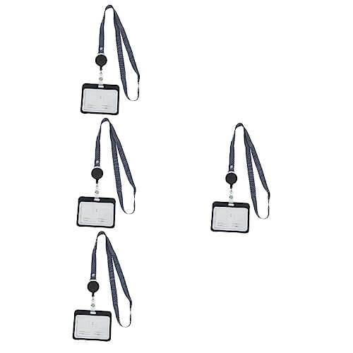 Porte-badge horizontal transparent avec cordon housse carte identité et crédit