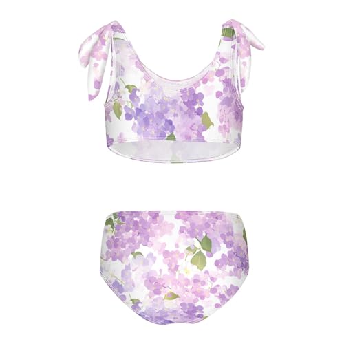 KLL Elegant Decorative Lilac Flower Tillable Girls Two Piece Bikini Sets Quick-Dry Bathing Suit Swimwear Adjustable Shoulder2