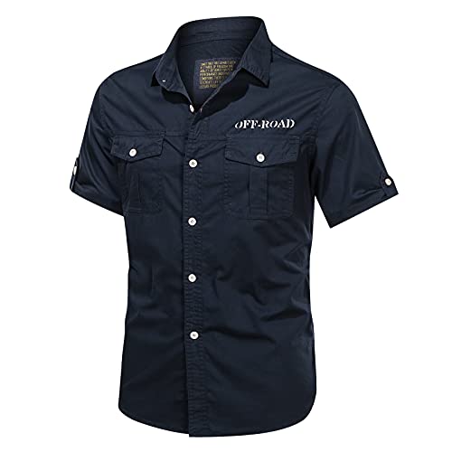 FACAIAFALO Modaworld Herren Poloshirt Kurzarm Einfarbig Slim Fit T-Shirt Kurzarm Polo für Männer Herren Kurzarm-Outdoor-Baumwollhemd im Military-Stil Übergrößen Hemden Cover