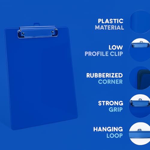 Image of Cubic Light Blue Premium Exam Clipboard - A4 Size Unbreakable Writing Pad for Students, Office & Competitive Exams