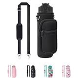 32 oz Water Bottle Carrier Bag, 32/40 oz Crossbody Water Bottle Holder with Strap, Sling Bag Sleeve Pouch Holder with Phone Pocket and Small Pocket for Walking Hiking Camping Gym (2.95'W * 9.05'H)