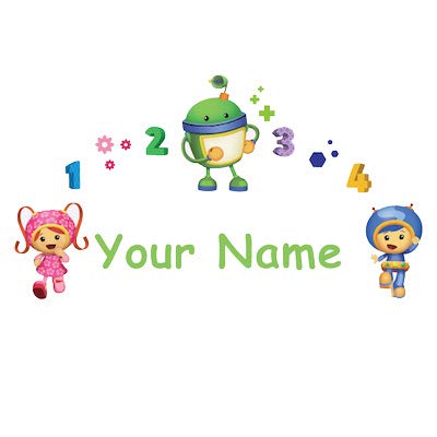 Oliver's Labels Personalized Team Umizoomi Kids Name Wall Decal