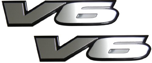 ERPART V6 Engine Badge Emblem Compatible with Dodge Stratus RT Charger Avenger RAM Magnum Dakota Nitro (Pack of 2)