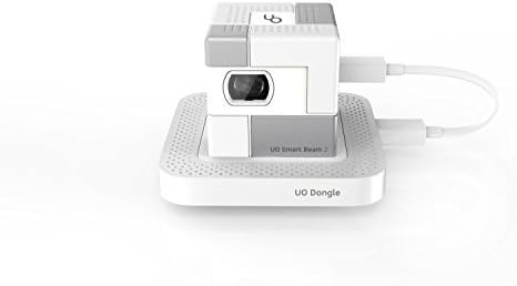SK UO 1.75" Cube Ultra Mini/Small Pico Projector Uo Smart Beam 2 (80 Lumen,Wvga,Wireless) - White Pearl, Micro Cube/Portable/Pocket/Handheld/Mini Projector